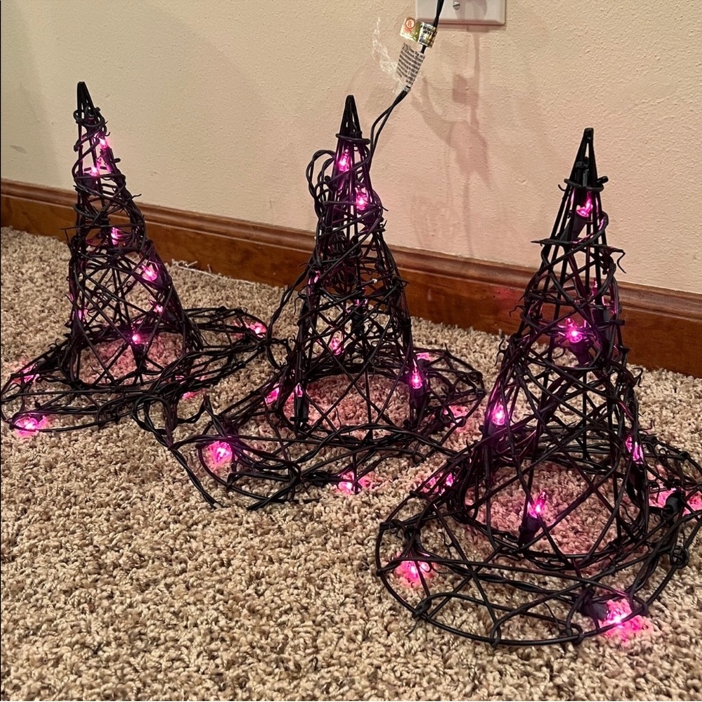 Vintage Halloween Lighted Witch Hats